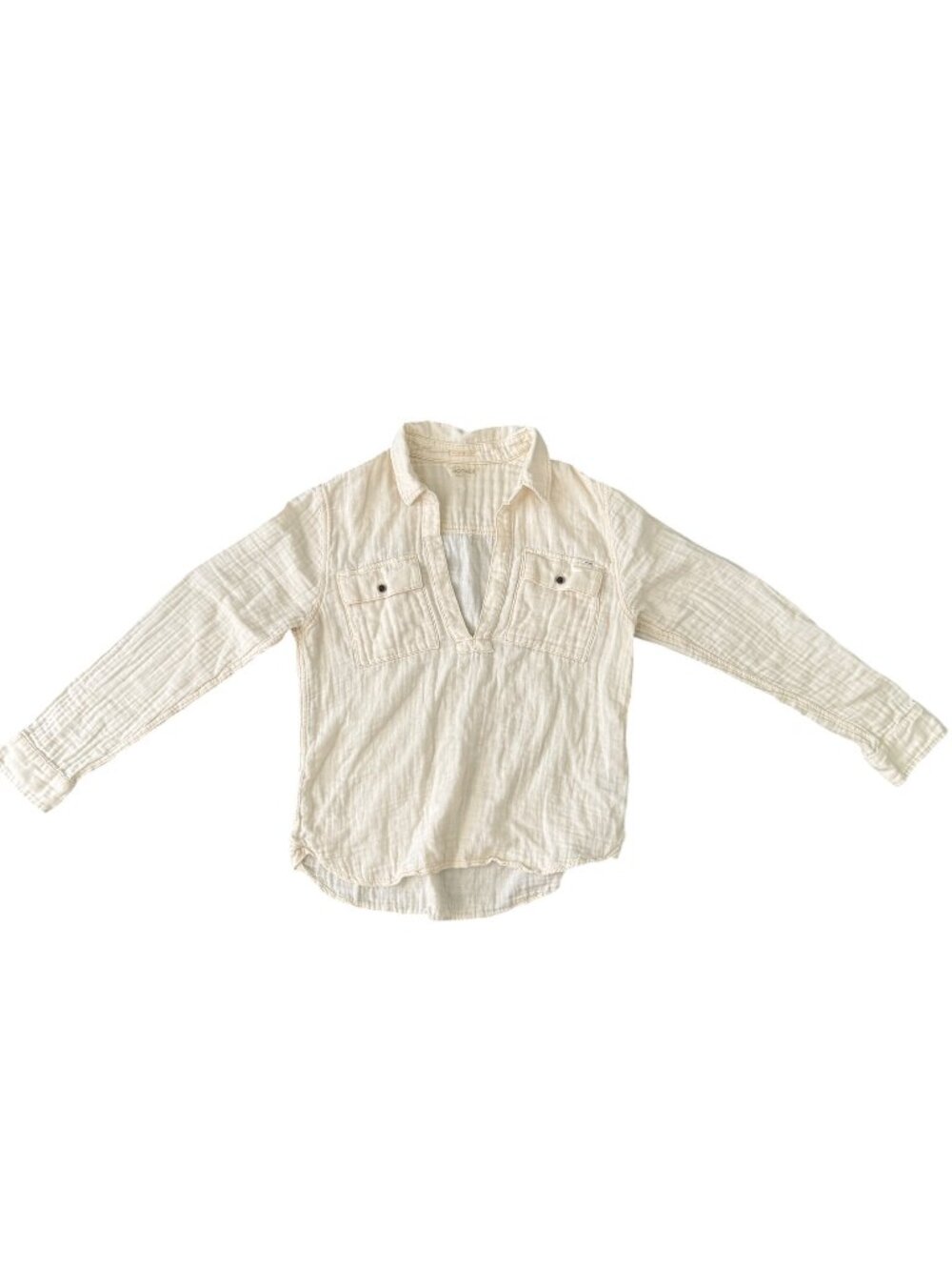 MOTHER The Frenchie Slipover in Learning the Ropes- Cream- M- Vintage